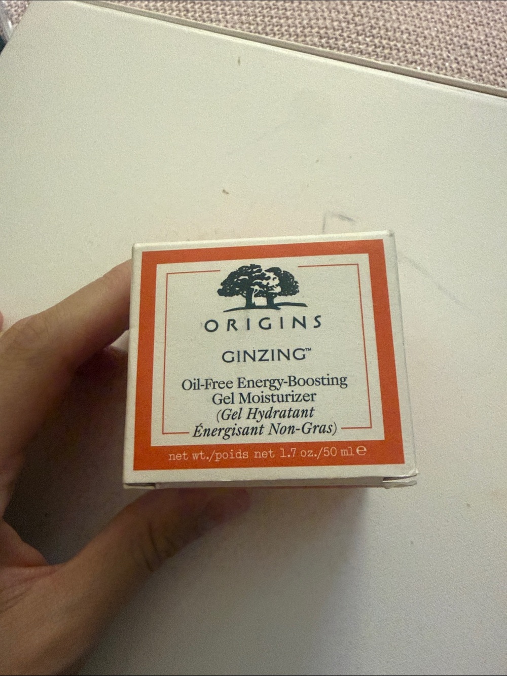 Origins GinZing Gel Moisturizer Orange and White Box